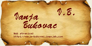 Vanja Bukovac vizit kartica